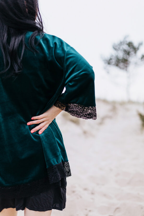 Samta kimono/halāts - meža zaļš
