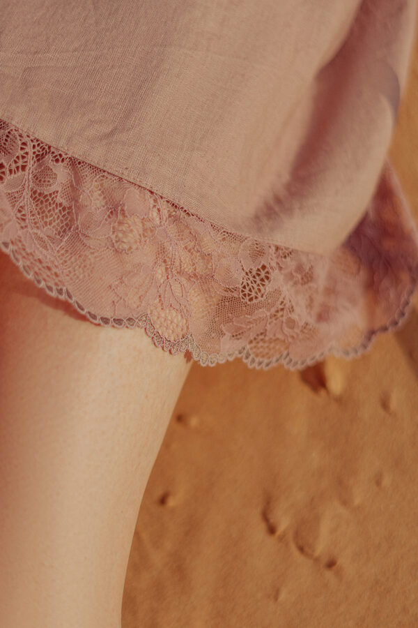 Mini linen dress - soft pink