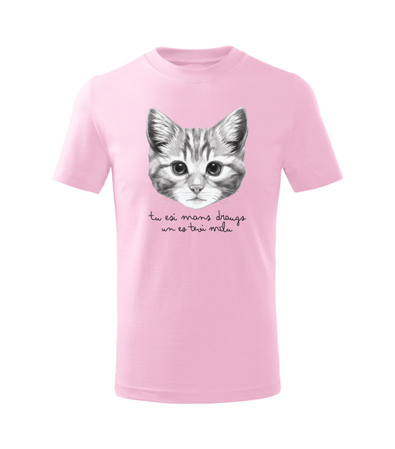 Bērnu T-krekls Kaķēns / gaiši rozā
