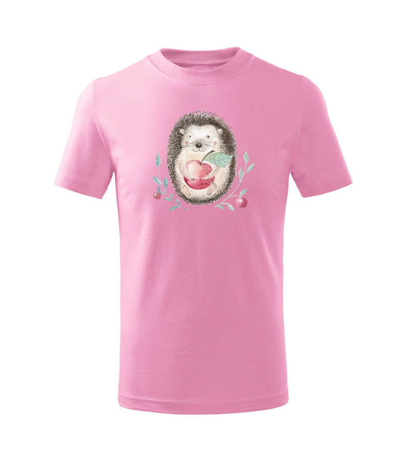 Bērnu t-krekls Ezītis ar ābolīti / rozā