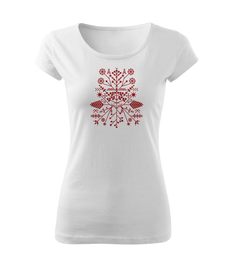 Sieviešu T-krekls, Saulgrieži/karmīnsarkans