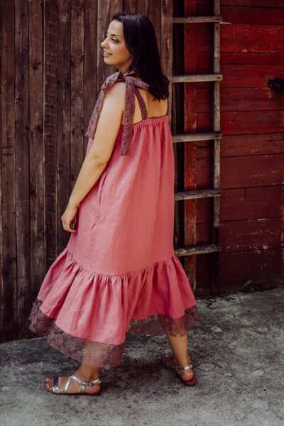 SALE 🛍️ Long linen dress - punch pink 🛍️ SALE