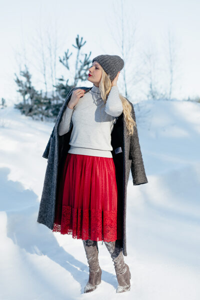 Tulle skirt - red/lace -20% off ❤️