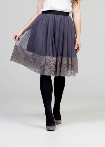 Tulle skirt - grey/lace