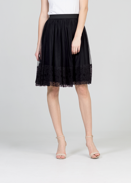 Tulle skirt - black/lace