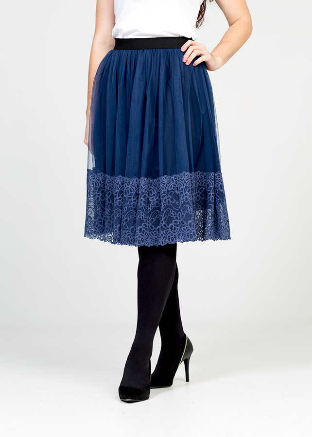Tulle skirt - blue/lace