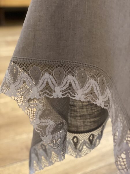Linen tablecloth with linen lace